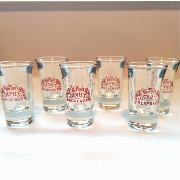 Jose Cuervos Shot Glasses Tequila Devil's Reserve Barware - Set of 6 - Picture 3 of 9